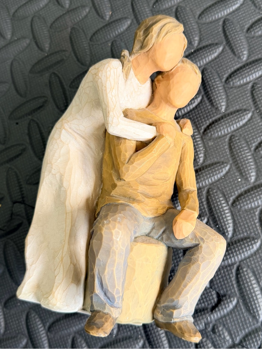 Willow Tree Embrace Couple (“you and me”) Sculpture in Cream and Tan
